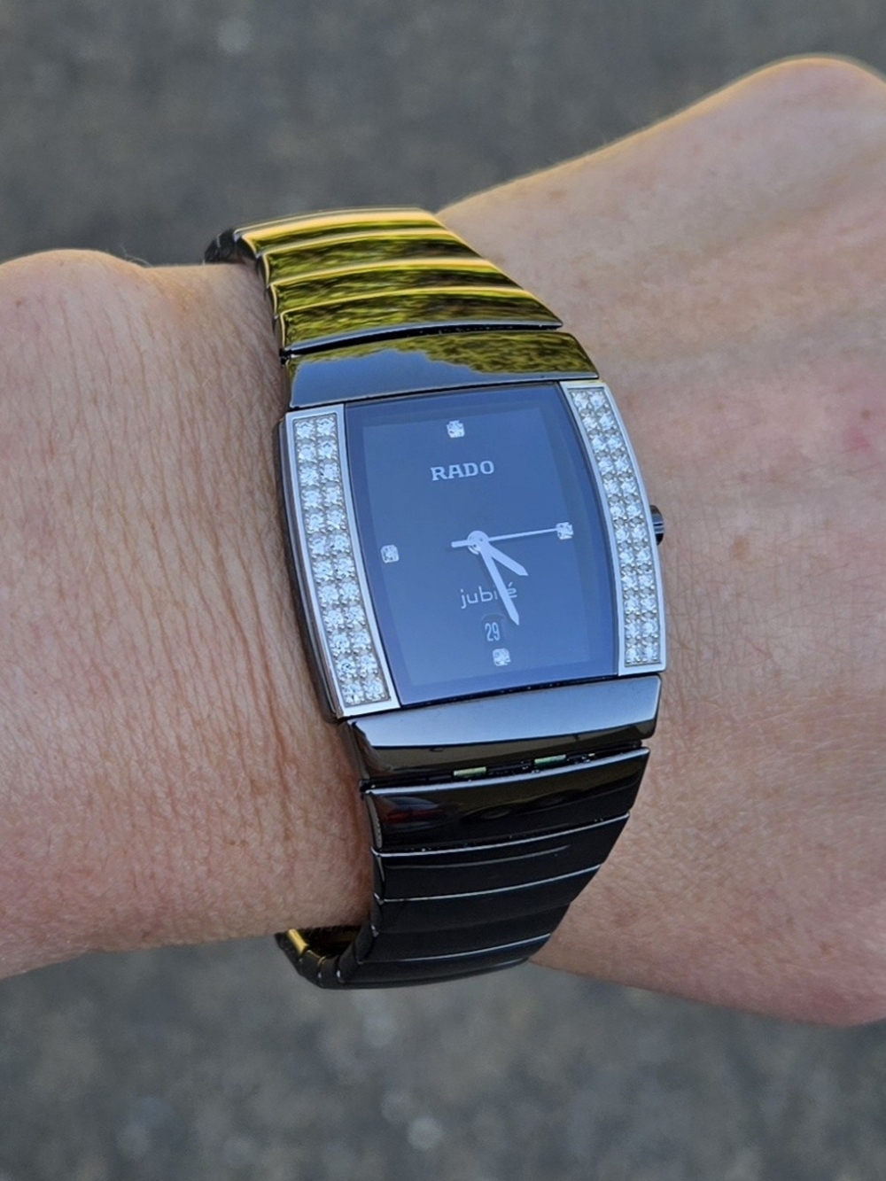 Rado Black Ceramic Diamond-Accented Jubile Watch